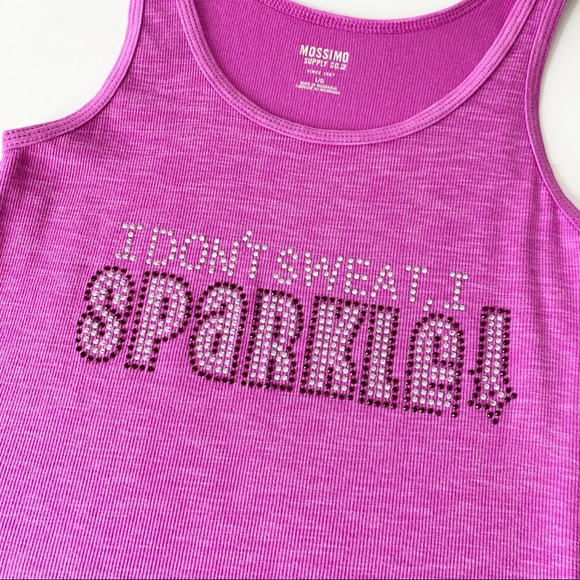Tops - Sparkle Fitness Workout Graphic Tank Top Large